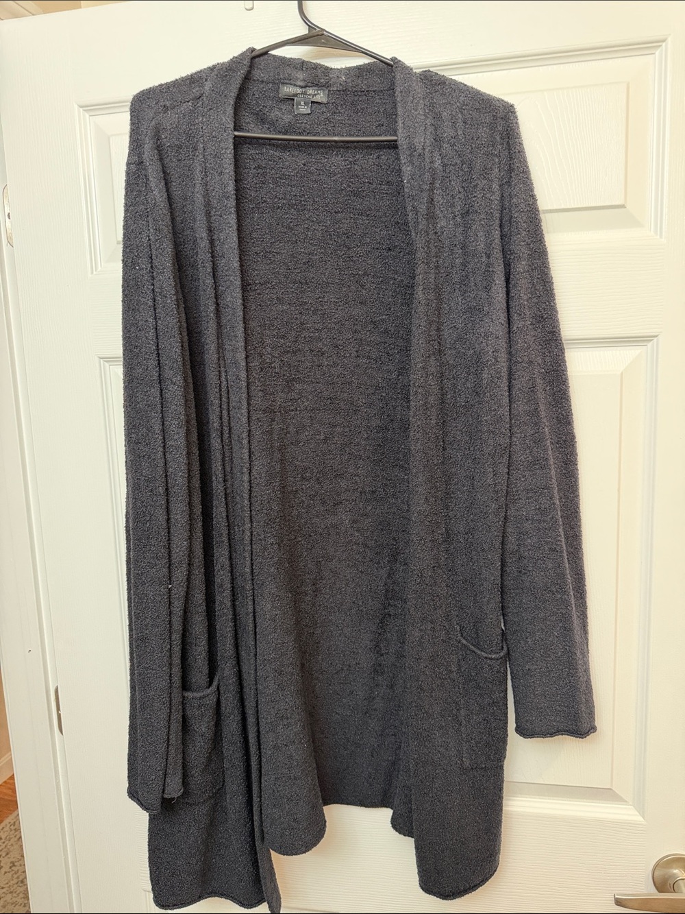 Barefoot Dreams Charcoal Open-Front Plush Cardigan
